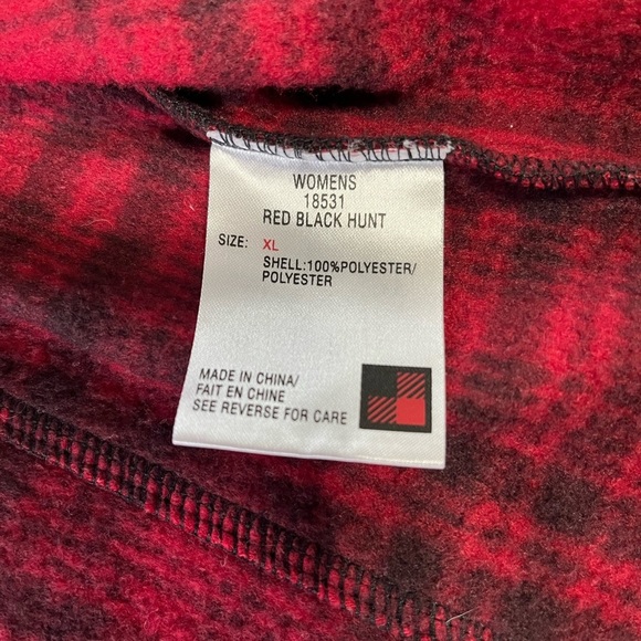 Woolrich Red Plaid Fleece Zip Vest Size XL - Picture 6 of 13
